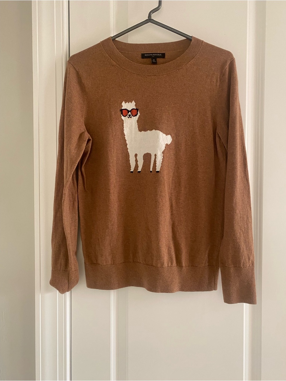 Banana Republic Llama Brown Sweater Size M Cute!